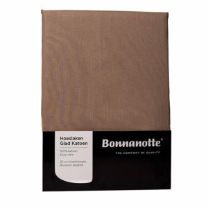 Hoeslaken Katoen Kiezel Taupe