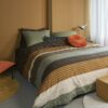 Lowie Olive Green dekbedovertrek Beddinghouse 100% katoen flanel