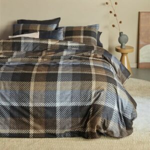 Flanel dekbedovertrek Brett Grey
